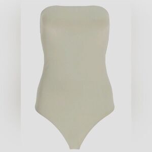 Express Body Contour High Compression Tube Top Thong Bodysuit | Small | Green